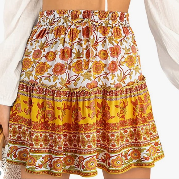 HALARA Skirts Halara High Waist Ruffle Skirt Floral Print Size Small Poshmark